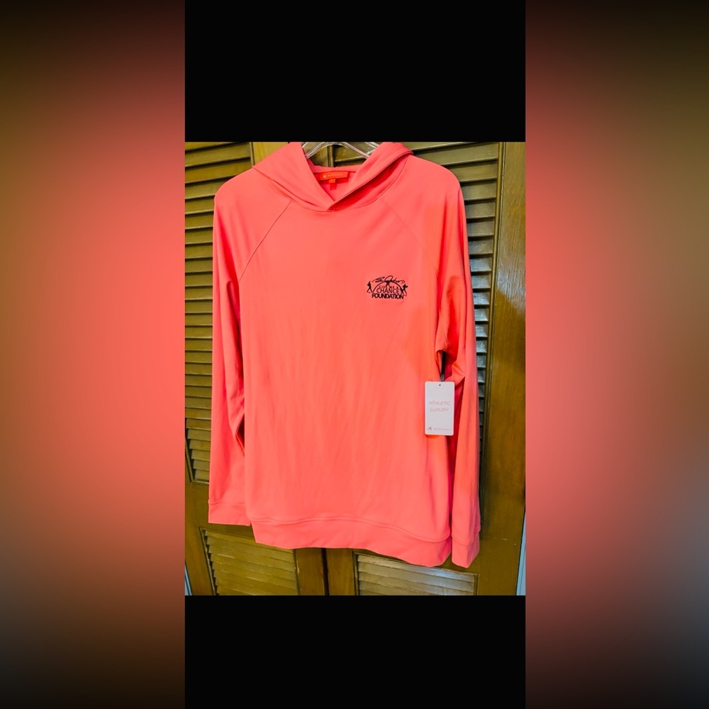 REDVANLY Athletic Luxury Coral Long Sleeve Shirt, Size Large